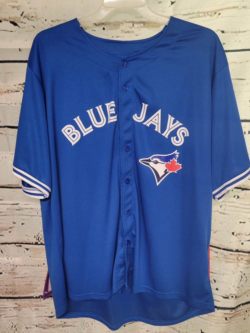 Toronto Blue Jays Pride Jersey Cape XL Rainbow MLB Button Front Baseball Jersey - Picture 2 of 6